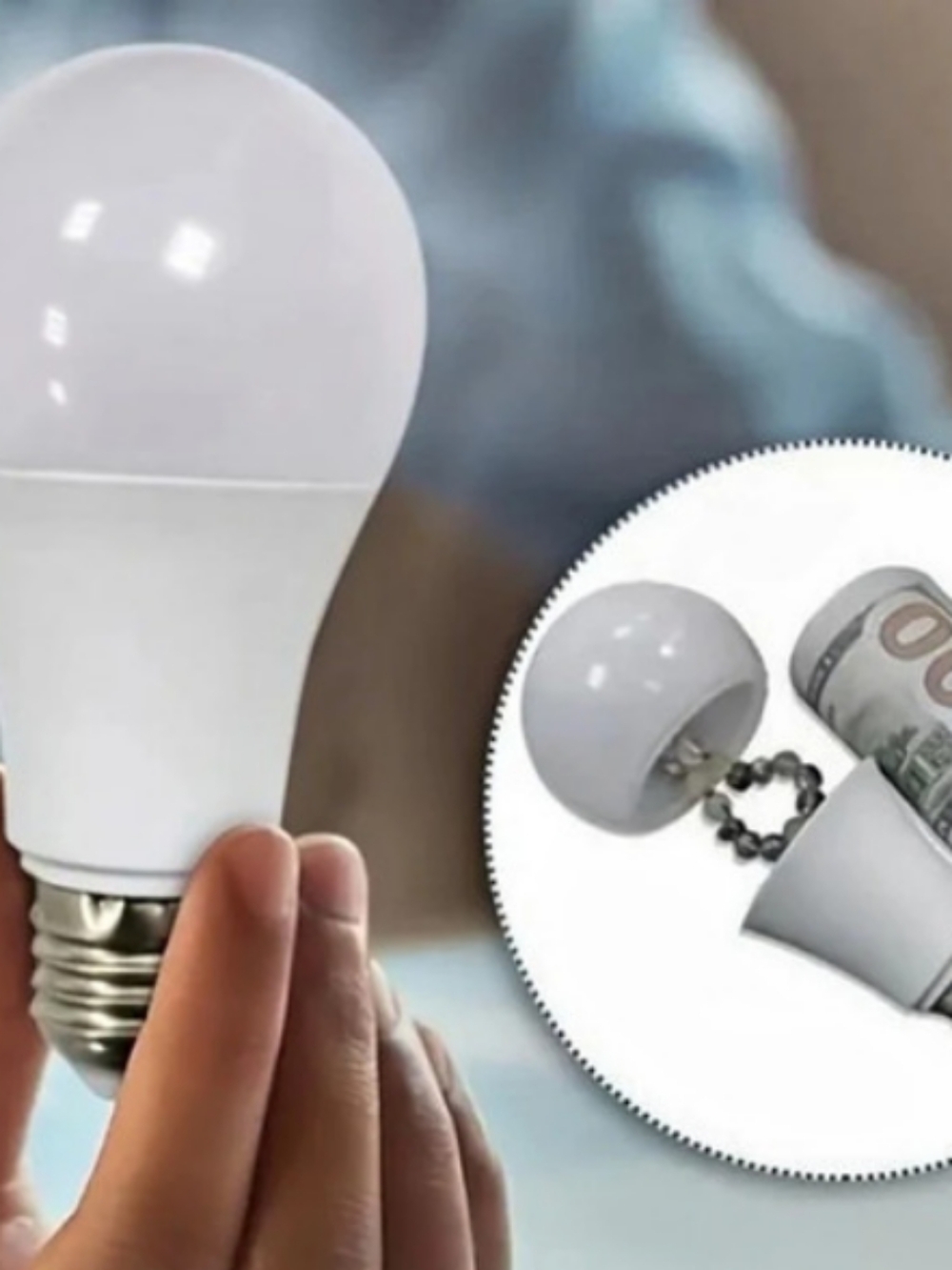 Light Bulb Diversion Safe White & Silver
